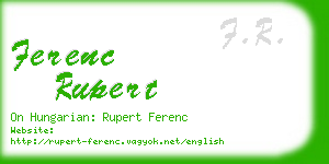 ferenc rupert business card